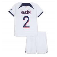 Paris Saint-Germain Achraf Hakimi #2 Bortedraktsett Barn 2023-24 Kortermet (+ Korte bukser)